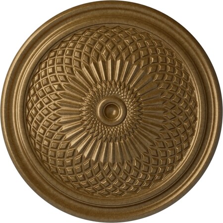 Ekena Millwork Trinity Ceiling Medallion (Fits Canopies up to 3"), Hand-Painted Pale Gold, 22"OD x 1 3/4"P CM22TNPAS